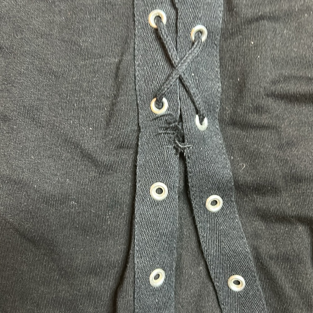 All Saints Black Lace Up Tank Top Maxi Dress | Size Medium - Picture 10 of 10